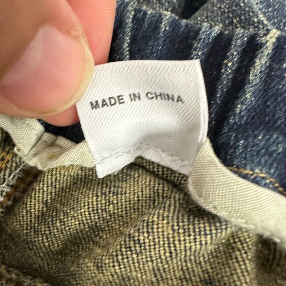 Childrens Denim Shorts Elastic Waist Distressed Look Size 150 US Size 12 - Picture 4 of 6